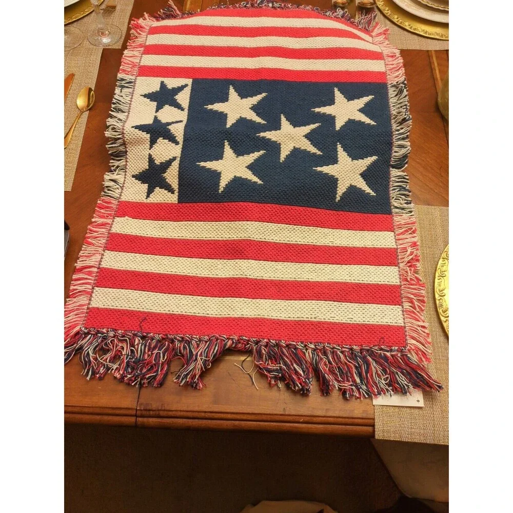 American Flag Jacquard USA PRINT Partriotic Rug 19